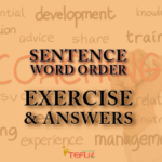 Sentence Word Order Exercise and Answers